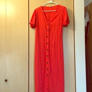 Waist defined button up dress